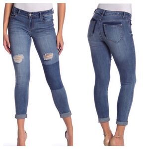 KENSIE DISTRESSED SKINNY CROP JEANS NWT
